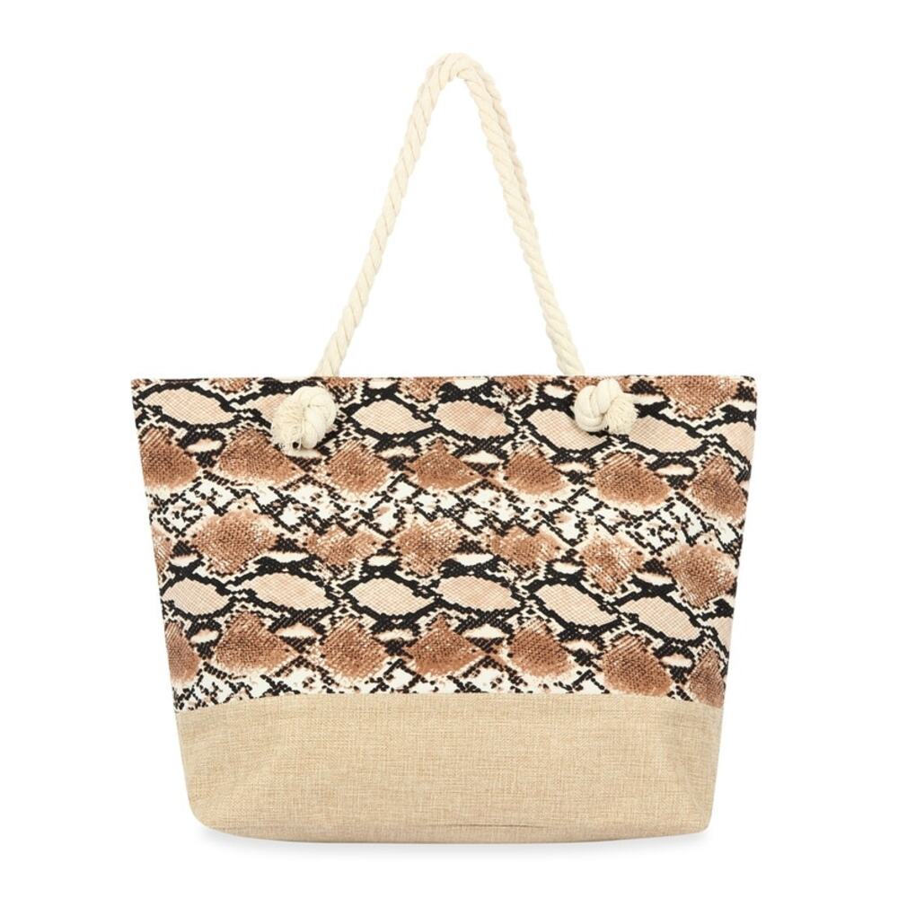 Ria Fashions Snake Skin Printed Tote Bag- 19.5" x 13.5" x 5"  10" Strap Drop NWT